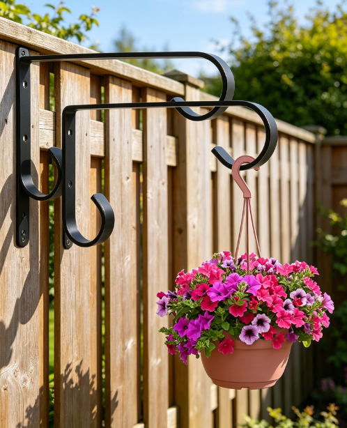 Metal Plant Hanger Brackets, 2-Pack 6-Inch Wall Mounted Hooks for Small Plants - Image 2