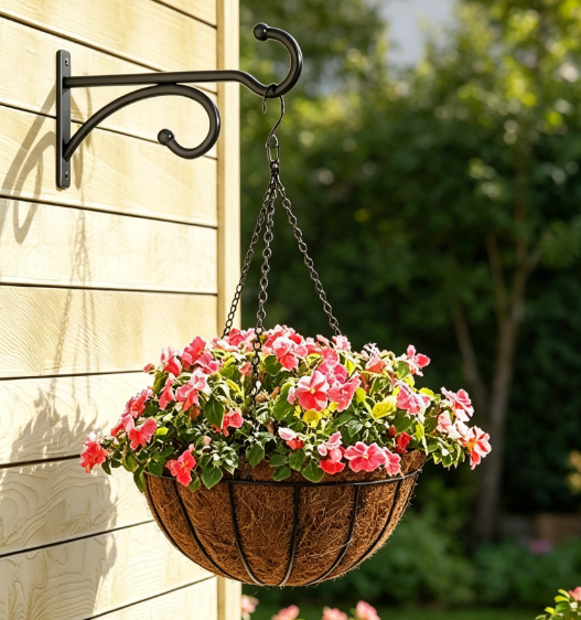 6-Inch Wall Mount Plant Hooks, 2-Pack Metal Hangers for Planters and Decorations