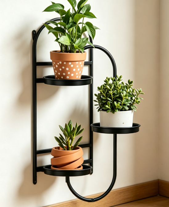 Wall Mounted Plant Holder, Window Plant Shelf for Indoor Display