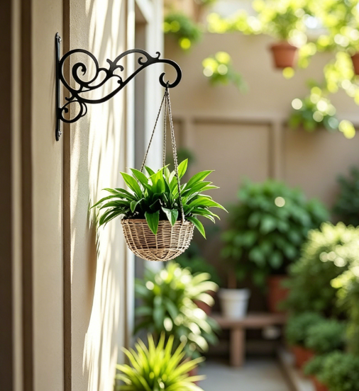 Metal Plant Hanger Hooks, 2-Pack Wall Mounted Brackets for Hanging Baskets and Planters - Image 2